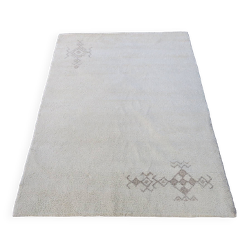 Tapis Beni-Ourain en laine nouée main marocaine du milieu du siècle 230cm x 330cm