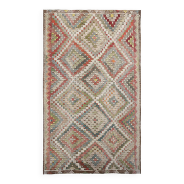 192x330Cm Soft Vintage Rug, Anatolian Kilim Rug