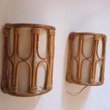 Pair of bamboo sconces