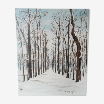Painting park in winter