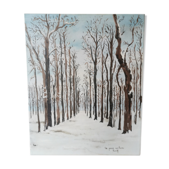 Peinture parc en hiver