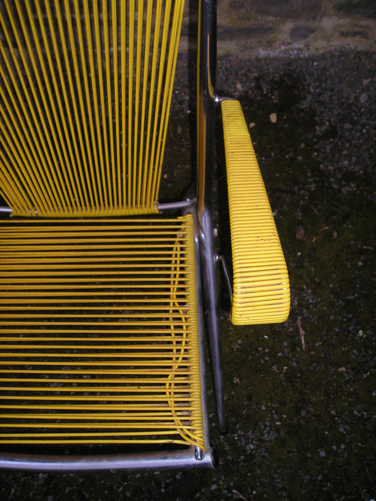 Folding chair chromed metal and scoubidou, 1960