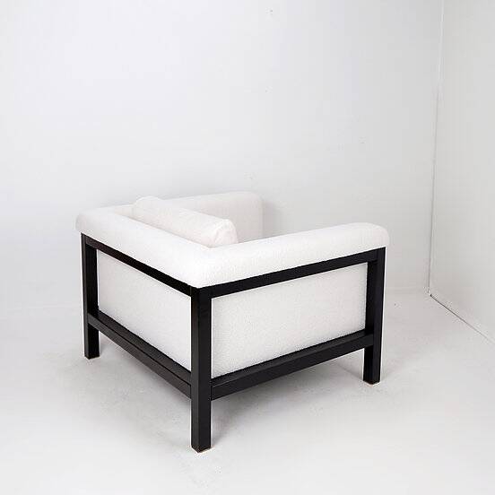 Jules Wabbes attr. Armchair "Livourne-Series 800 Luxe" by Bullo 2010 - New White Boucle Fabric