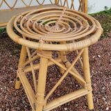 Rattan desk with vintage stool - 1950s