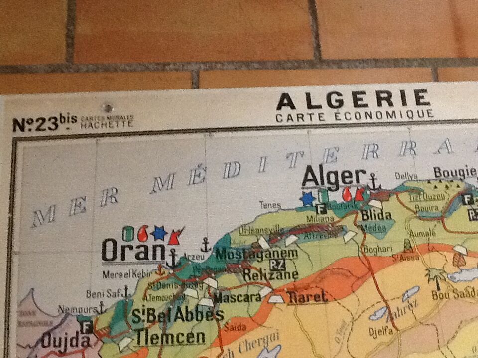 School N ° 23 Algeria map map physical and 23 Bis Algeria economic hatchet by Louis François map