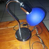 Table lamp chromed metal and glass globe used