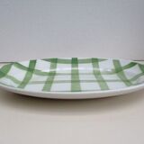 Old oval dish Moulin des loups Orchies green tiles