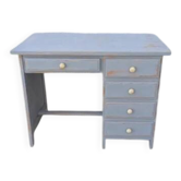 Bureau en pin patiné en gris