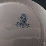 Pair of flat plates in Gien iron earthenware, Austerlitz decor