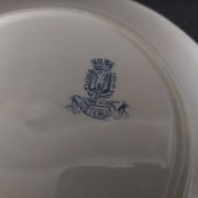 Pair of flat plates in Gien iron earthenware, Austerlitz decor