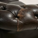 Chesterfield-style leather sofa set, set of 3