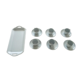 Lot de 6 tasses à café avec leurs soucoupes et 1 plat rectangulaire