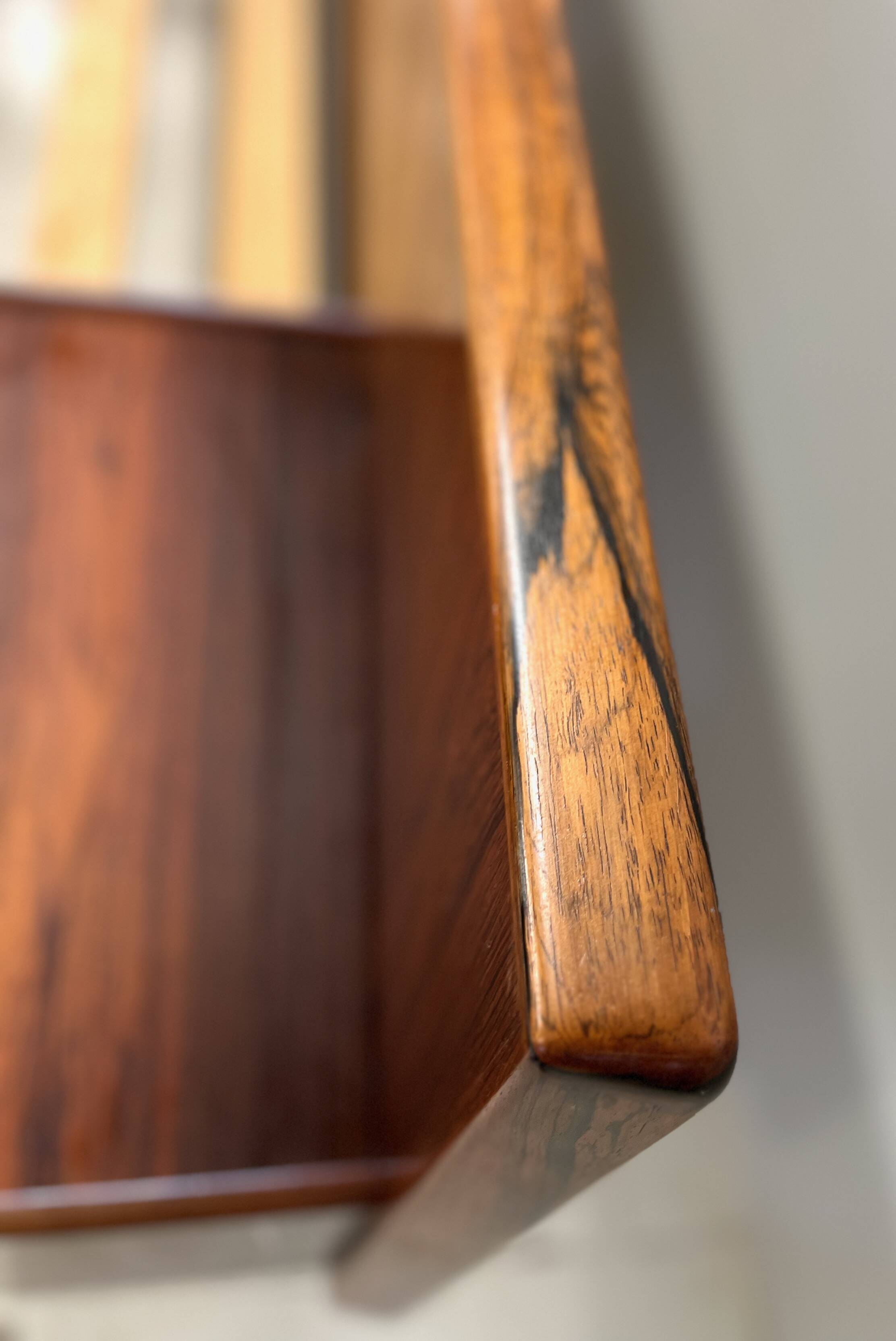 Danish Rosewood Double Floating Bed By Sannemans, 1970s.