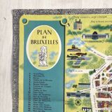 Vintage map of Brussels 1960s