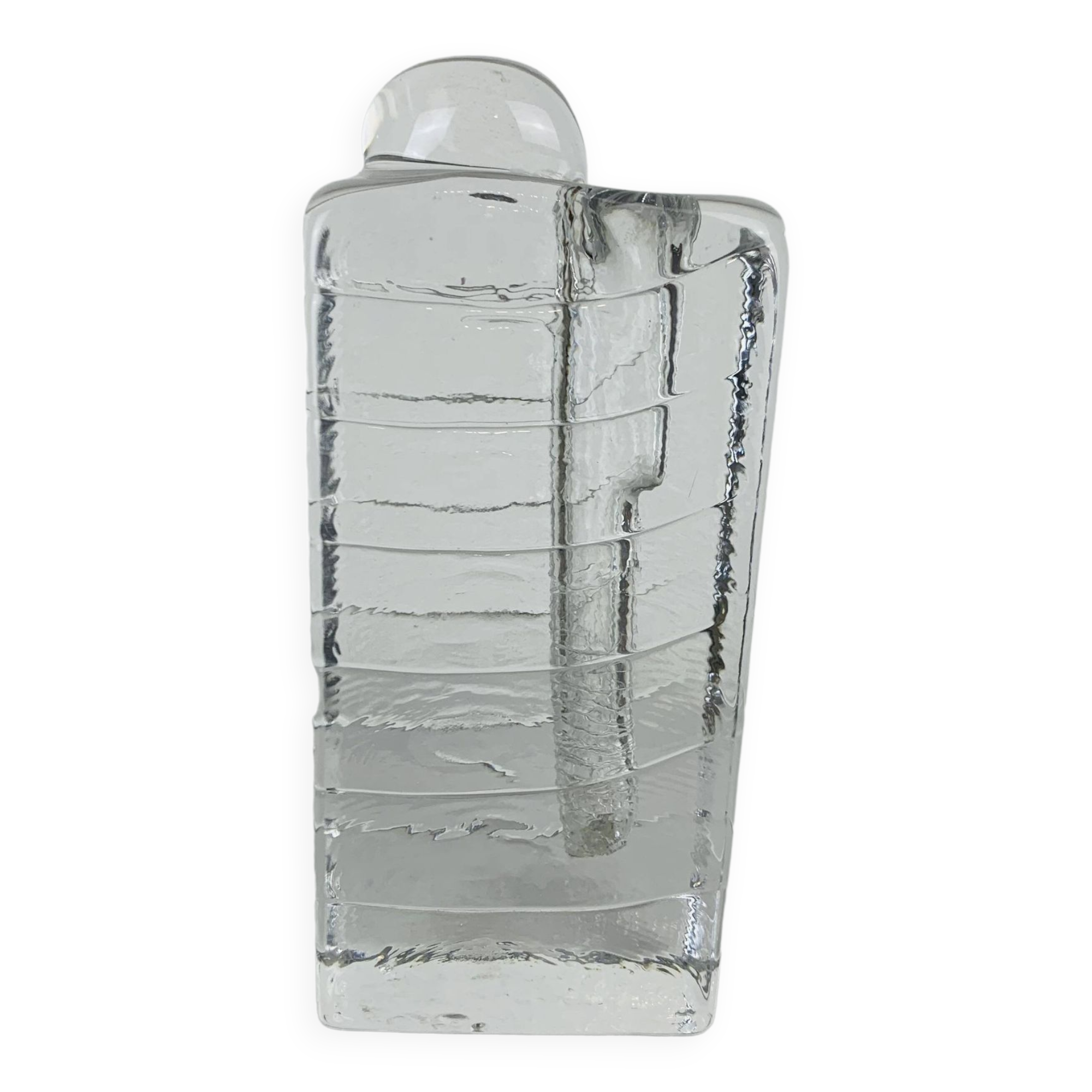 Glass block vase for Walther Glas 1960