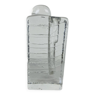 Glass block vase for Walther Glas 1960