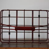 Red metal bottle holder