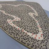 Large German Mosaic Kidney Coffee Table, 1960s