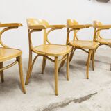 Set of 4 bistro chairs with armrests 1960