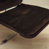 Fauteuil en velours marron, design danois, années 1970, production : Danemark
