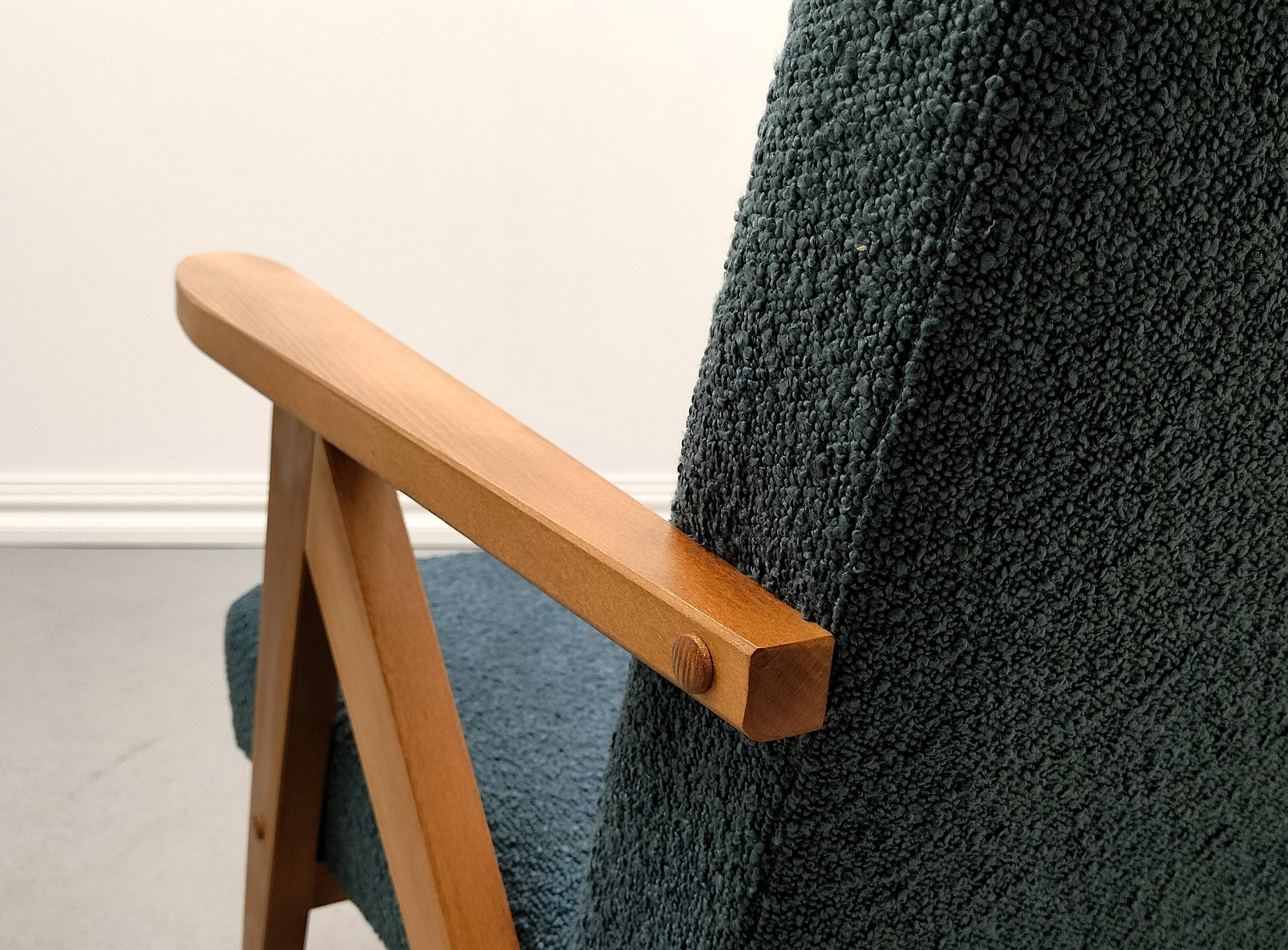 Mid Century Easy Chair Model B - 310 Var in Blue Boucle