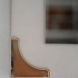 1940s/50s Scandinavian Wall Mirror with White Frame and Brass Details