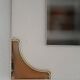1940s/50s Scandinavian Wall Mirror with White Frame and Brass Details