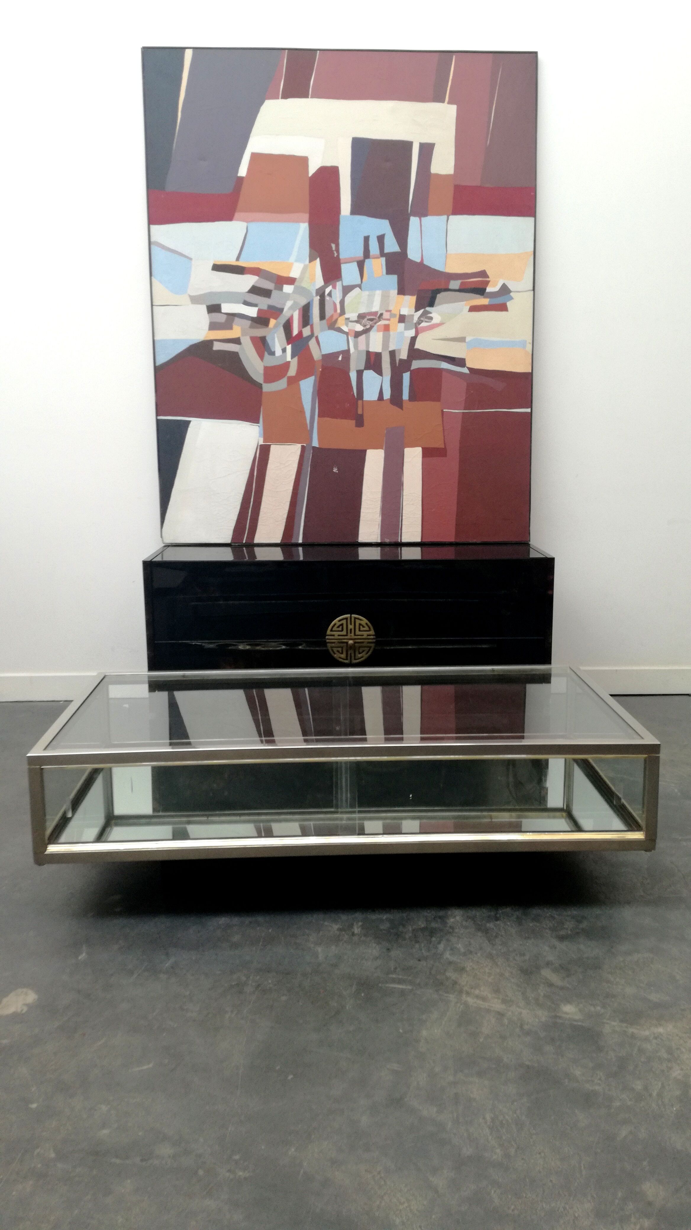 1970 chrome showcase coffee table