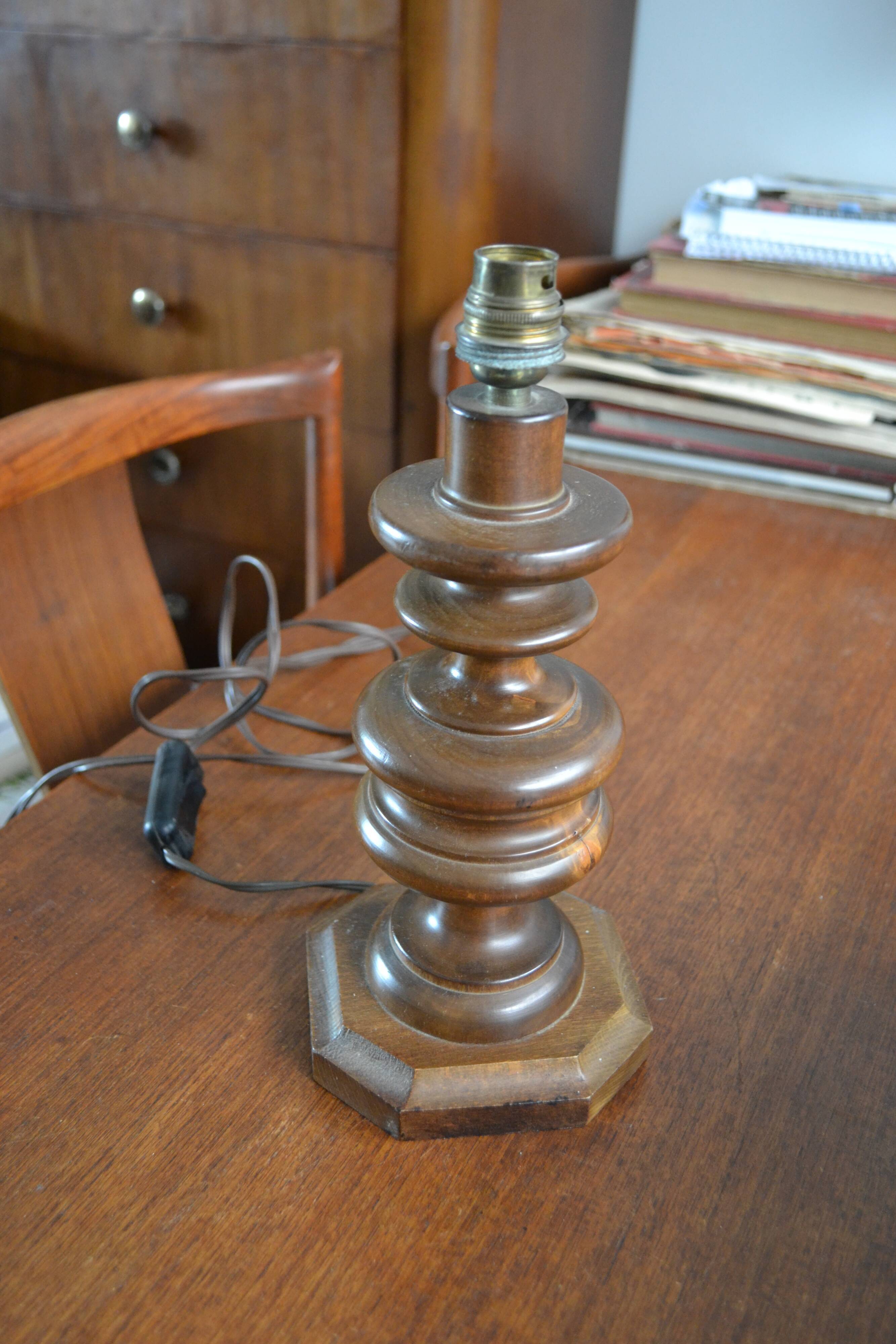 Turned wooden lamp foot
