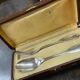 Christofle solid silver christening cutlery, Vendôme shell pattern