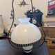 Suspension Lampe à Pétrole Ancienne Opaline Blanche Laiton Fer Forgé S