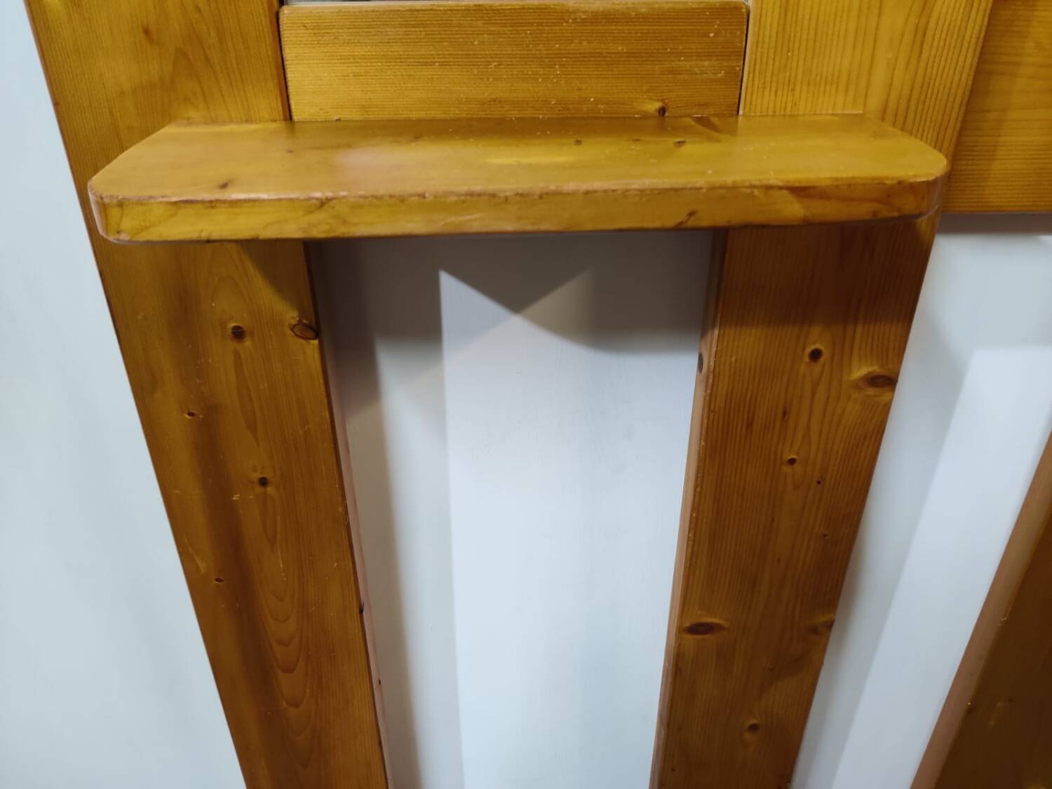 Vintage pine wall coat rack