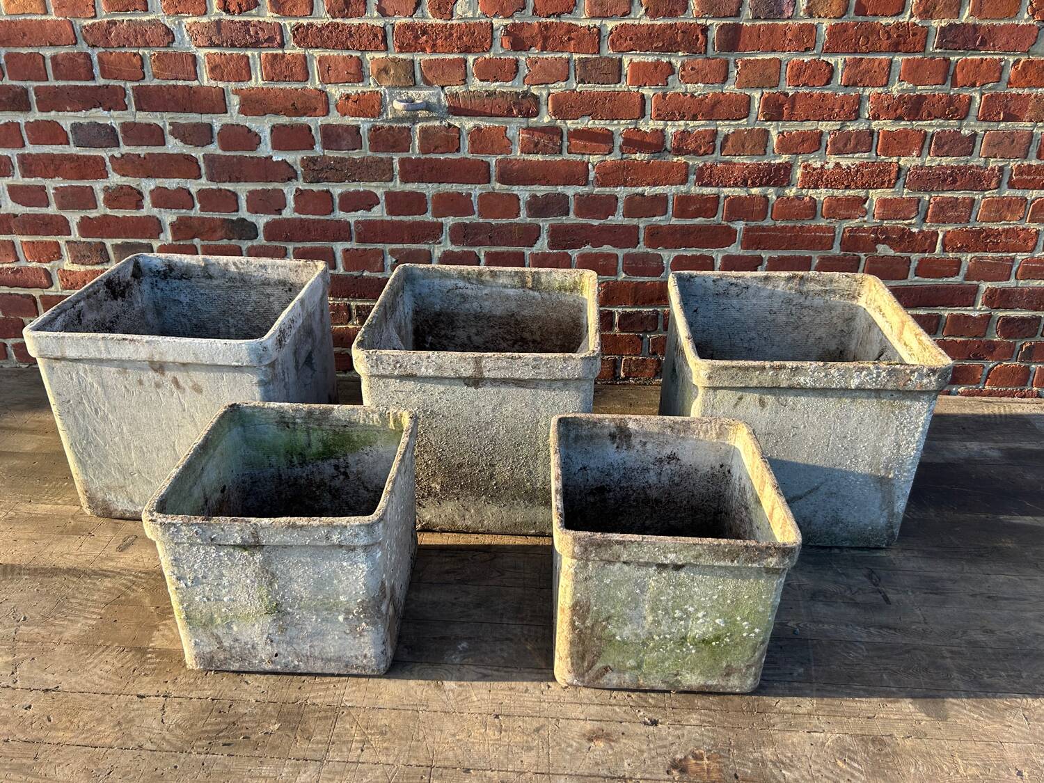 Set of 5 square planters Willy Guhl