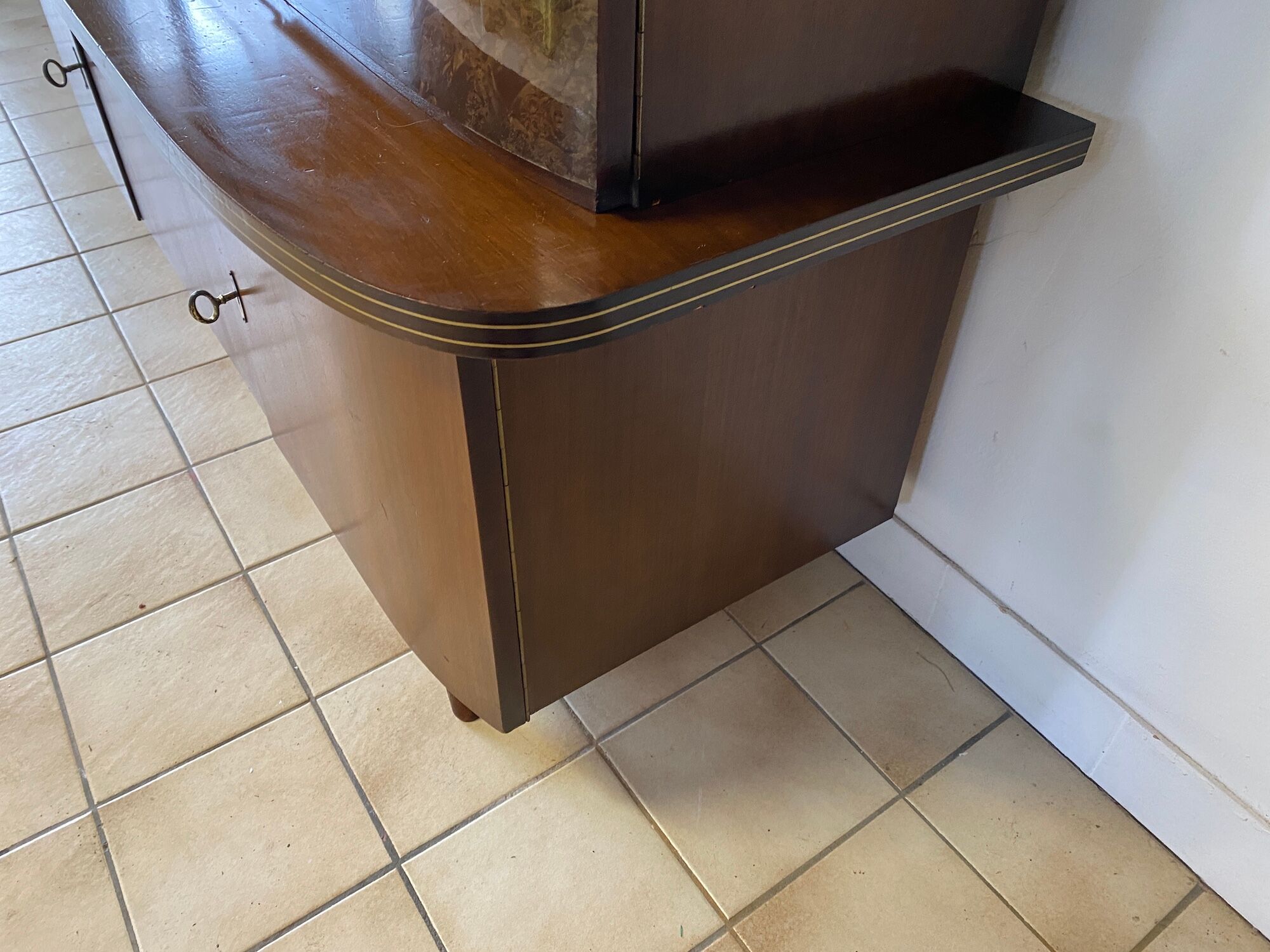 Buffet vintage 2 corps laqué pieds compas