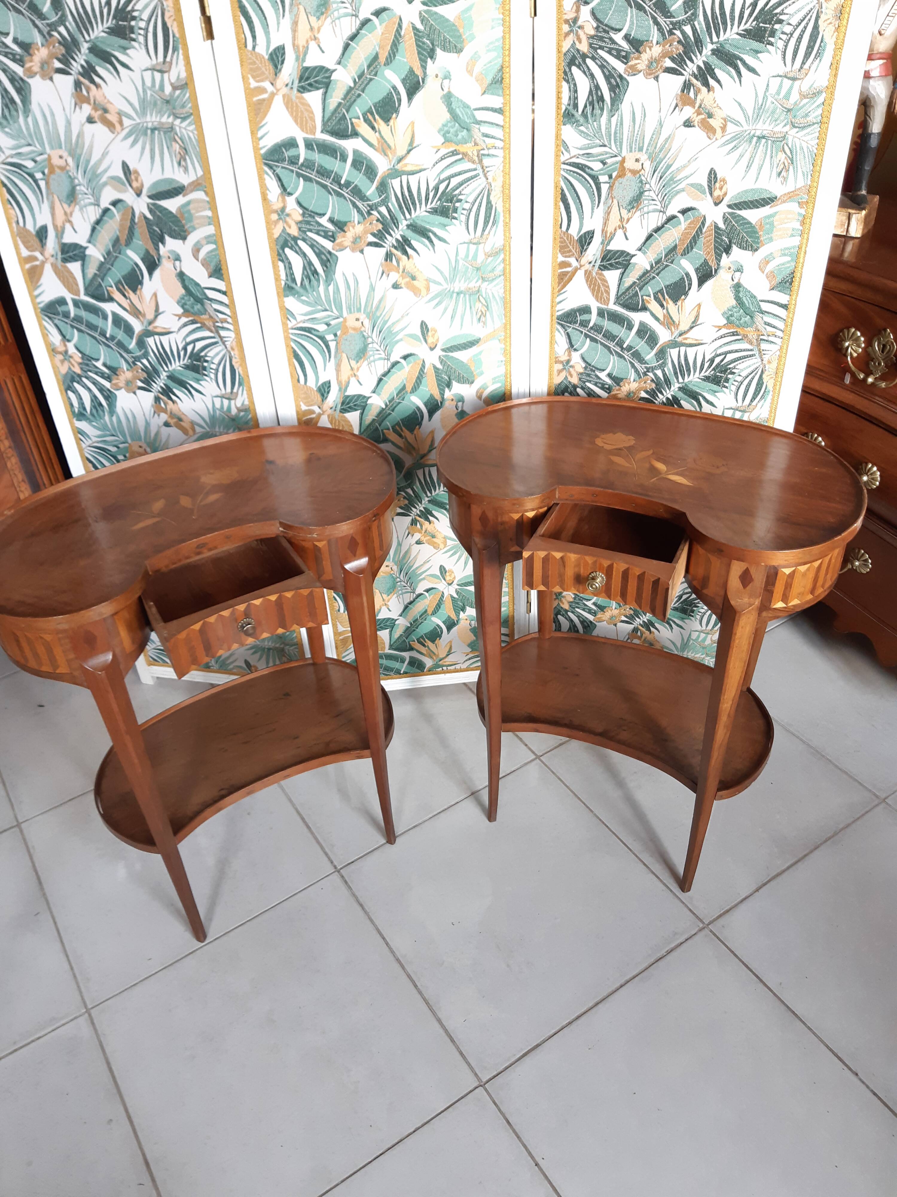 Pair of kidney table