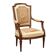 Antique beech armchair stained walnut, fabric, Italy, 19th century