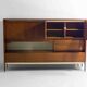 Minimalist backlit highboard in teak, Belgium 1960s