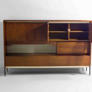 Minimalist backlit highboard in teak, Belgium 1960s