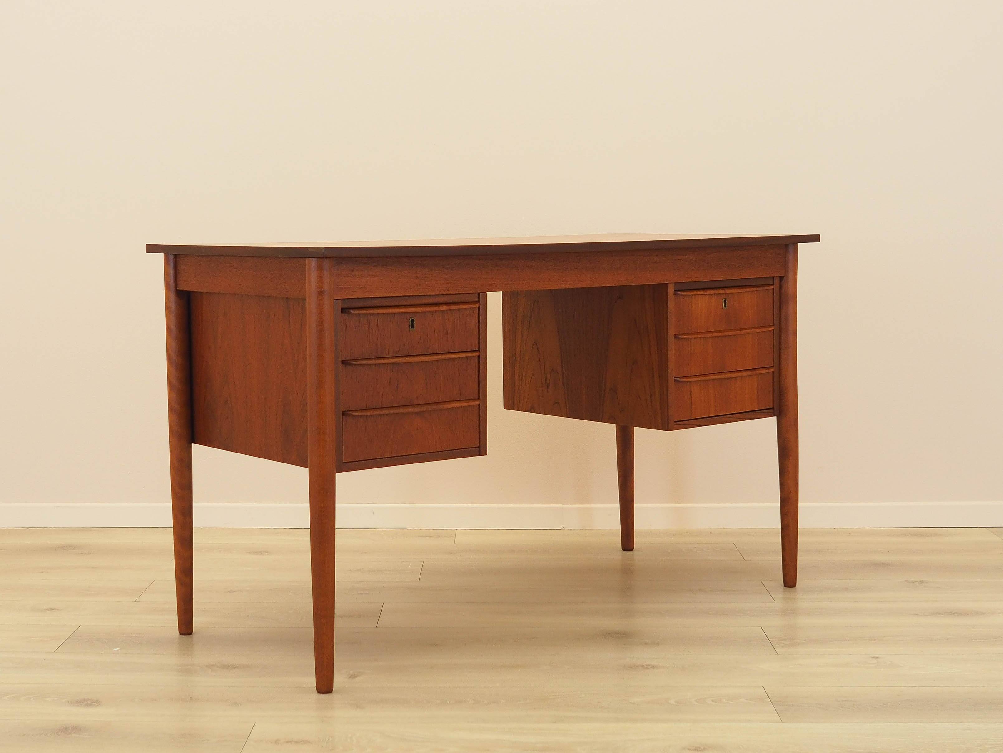 Bureau en teck avec tiroirs, Danemark, années 1970