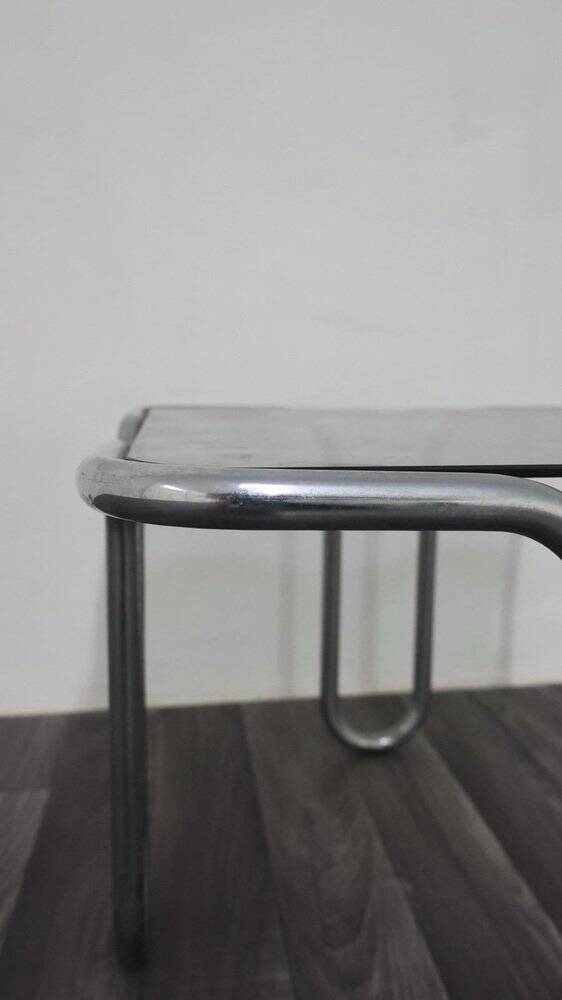 Coffee Table in Chromed Tubular Steel and Smoked Glass by Ezio Didone, 1970s