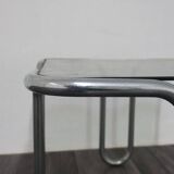 Coffee Table in Chromed Tubular Steel and Smoked Glass by Ezio Didone, 1970s