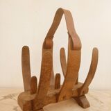 Review door organic form in wood and leather
