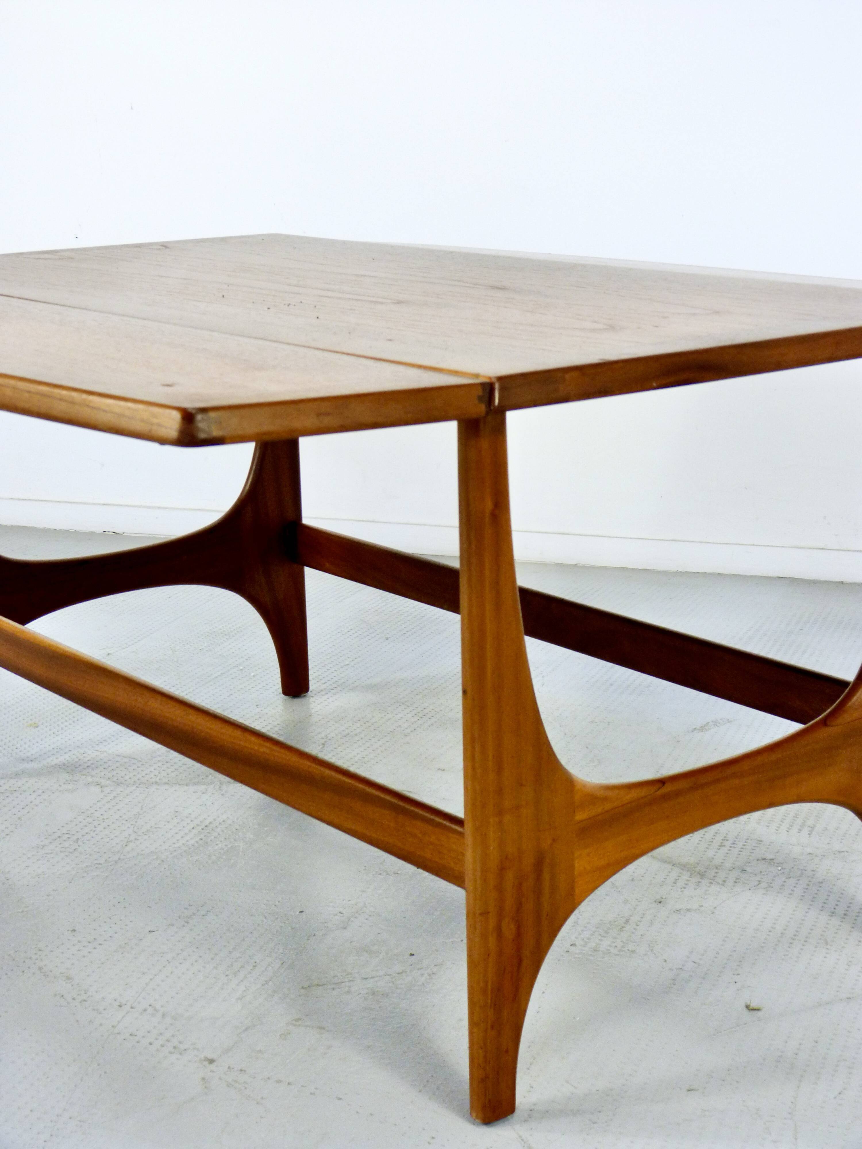 Mid-Century Modern Danish Style Drop Leaf Teak Coffee Table, 1960s