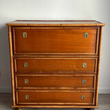 1970s wooden and bamboo bar cabinet