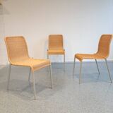 Set of three wicker chairs by Miki Astori