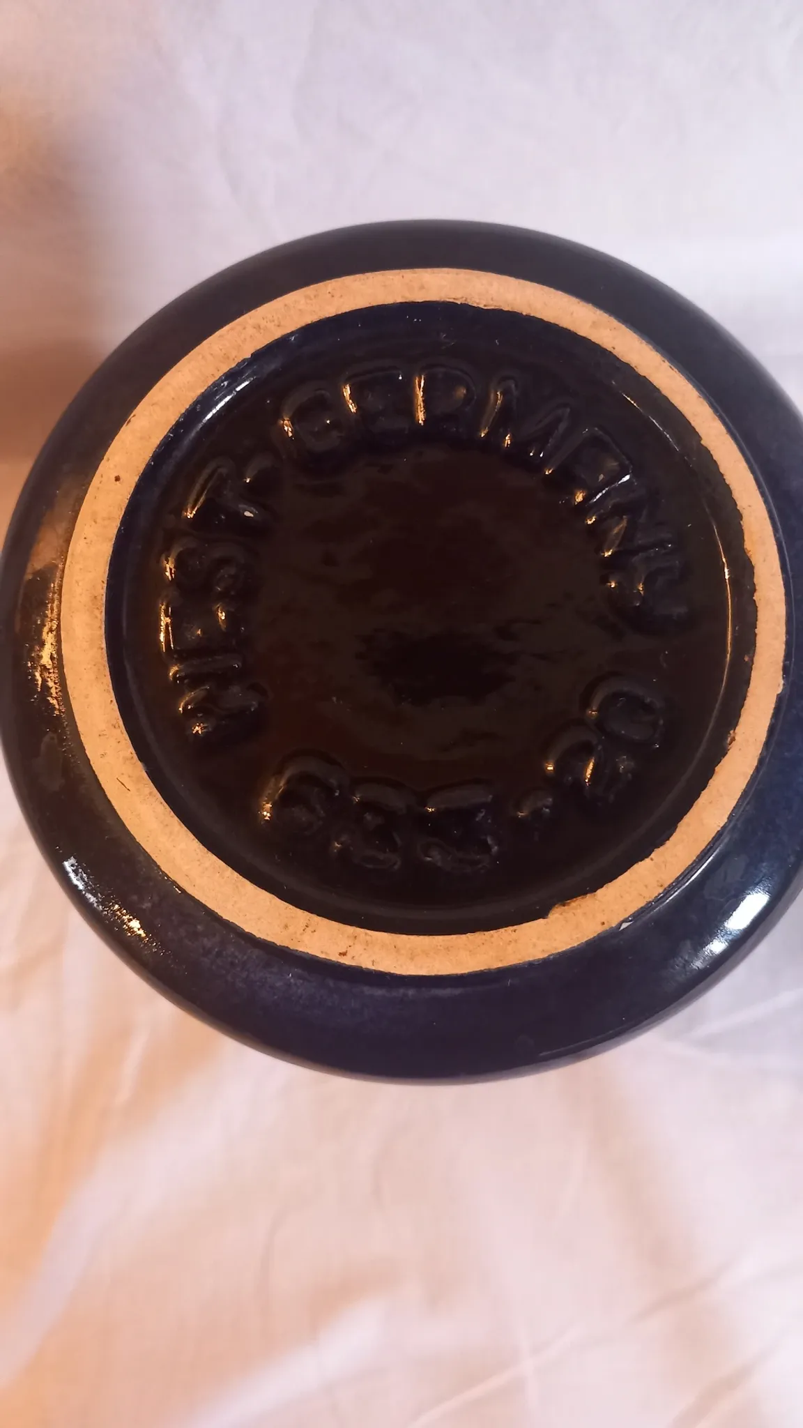 Vase vintage en céramique West Germany - Scheurich 638-20  bleu cobalt