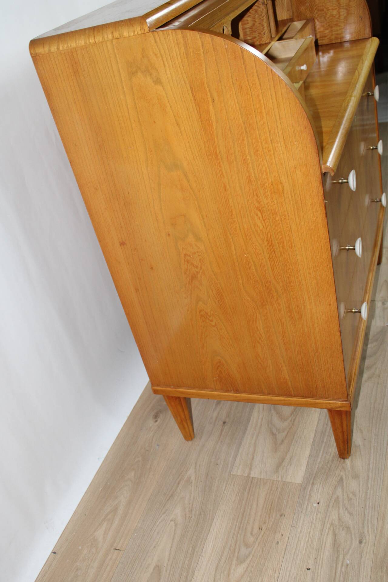 Teak roll-top desk – Sweden, 1960s