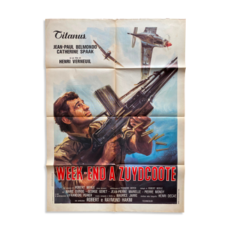 Affiche cinéma originale "Week-end à Zuydcoote" Jean-Paul Belmondo 100x140cm 1964