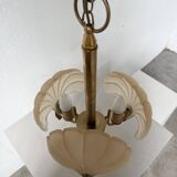 Shell and brass chandelier from the 70s