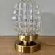 Vintage globe table lamp in transparent molded glass